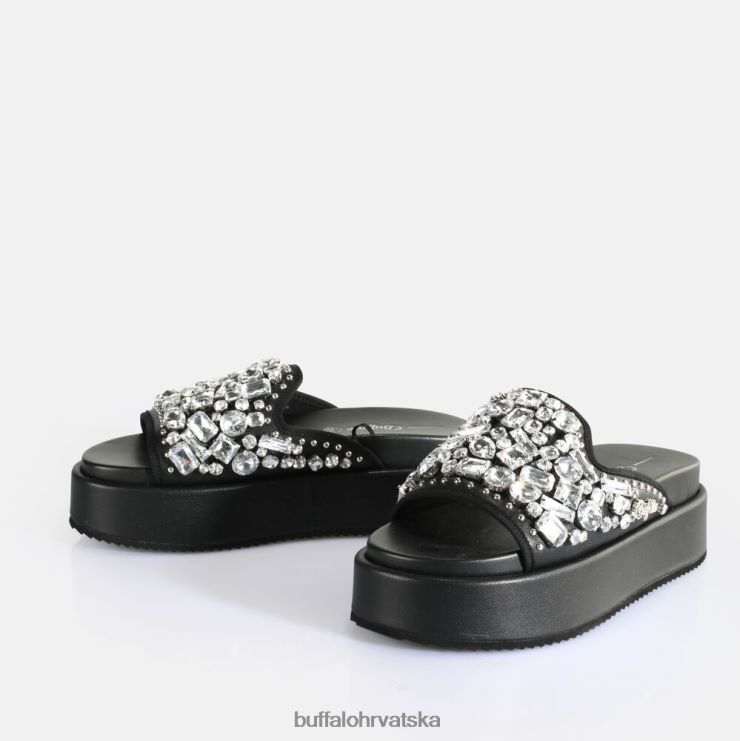 crno Buffalo noa glam klizne sandale s platformom veganske |slajdova TDD6T60